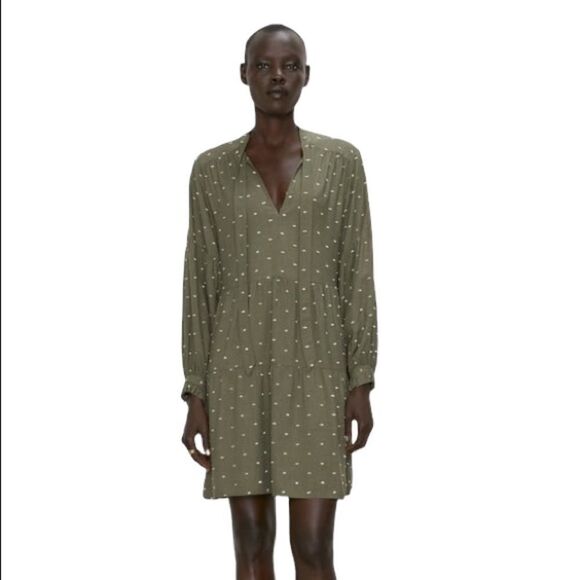 NWT | Zara Dotted Mini Mesh Dress with Tie | Size Small - Picture 2 of 6